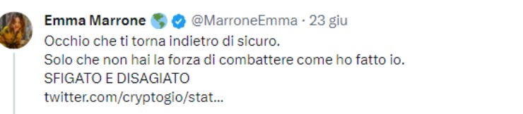 emma marrone parole dure